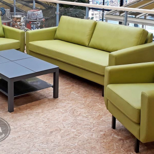 Loungemöbel - Gartensofa 2-Sitzer, 3-Sitzer, Sessel, Hocker - Bootsleder witterungsbeständig, grün
